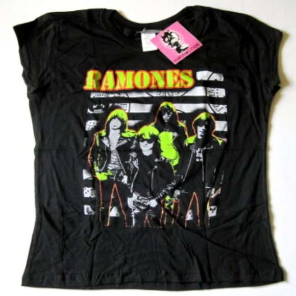 Ramones Junior Girly Stripe Tee (L) - Picture 1 of 3